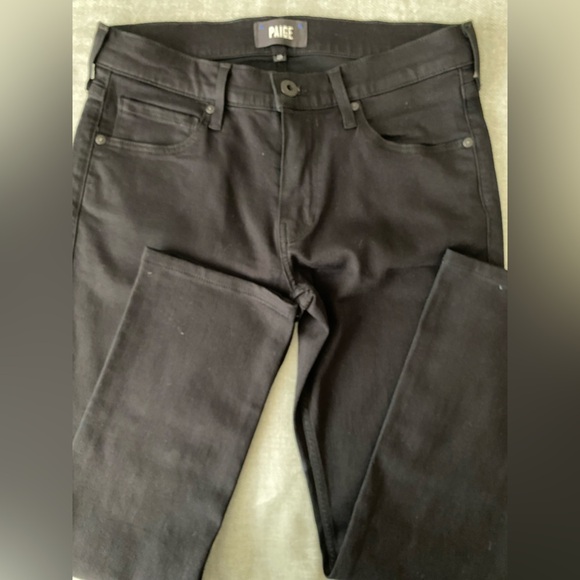 PAIGE Black Straight Leg Jeans - Picture 1 of 8